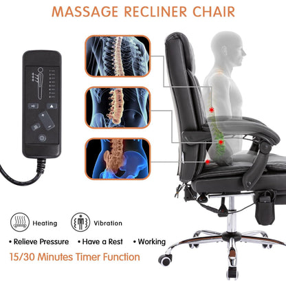 Executive Office Chair with Heat and Massage Functions