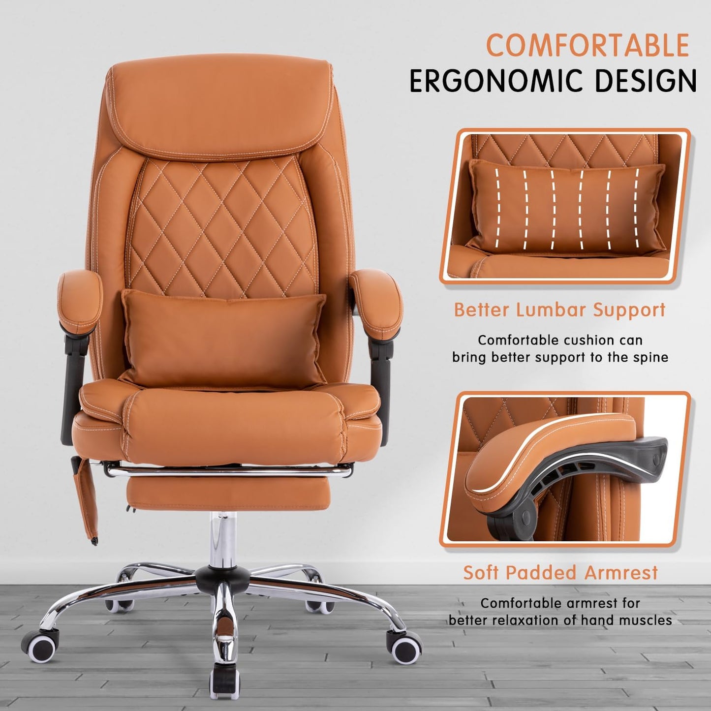 Executive Office Chair with Heat and Massage Functions