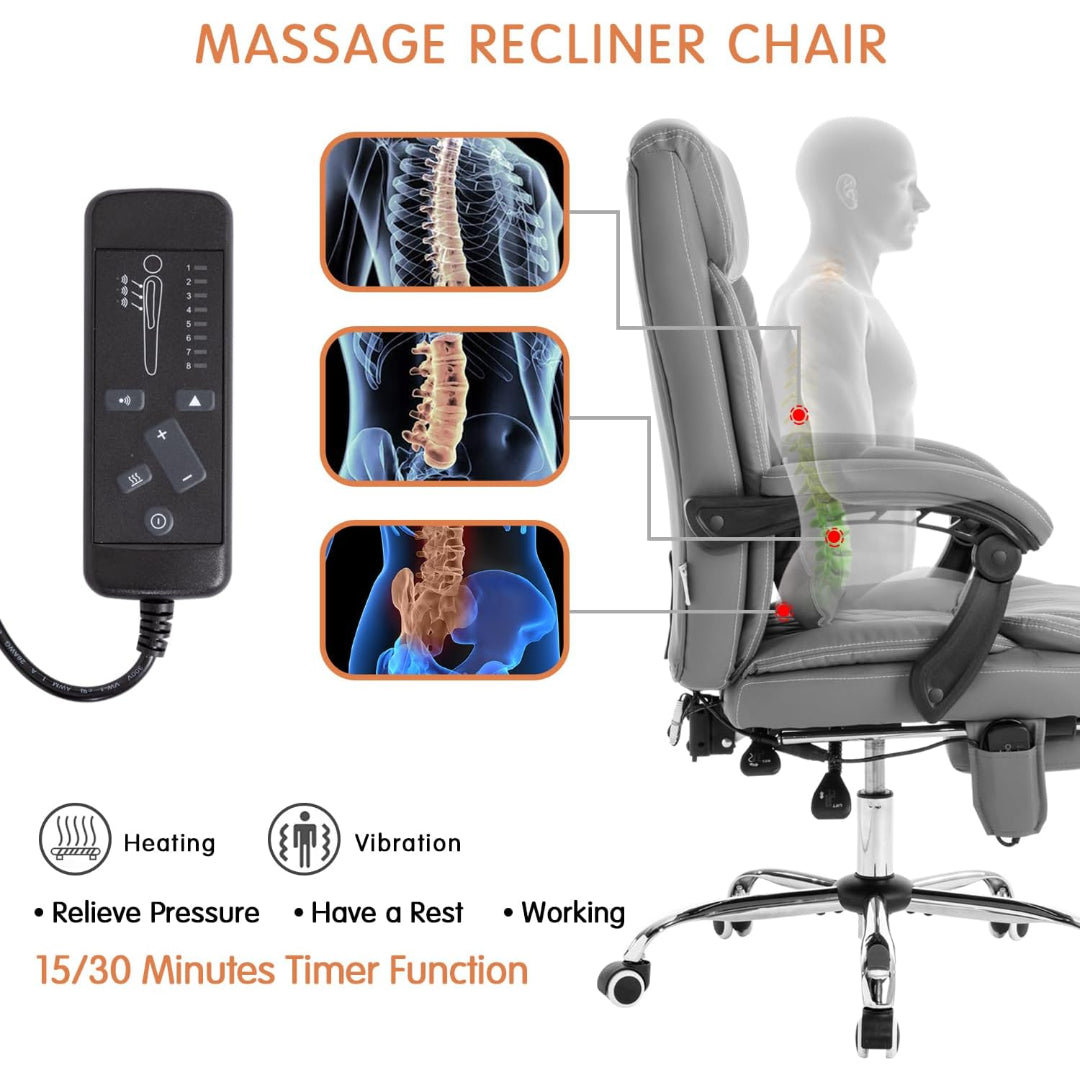 Executive Office Chair with Heat and Massage Functions